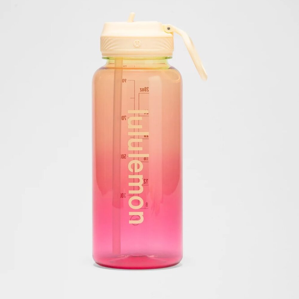 Lululemon Back to Life Clear Bottle 32oz  Straw Lid